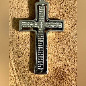 Silver toned Cross with The Lord’s Prayer